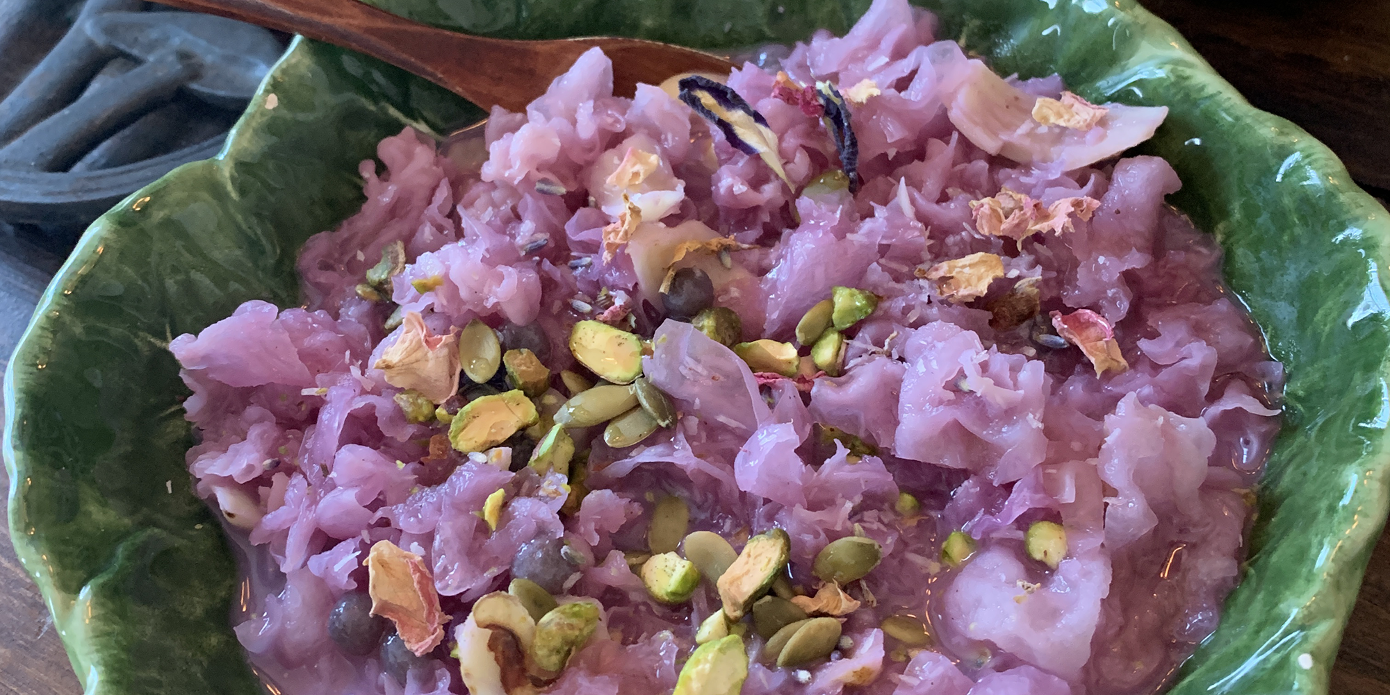 Calming Purple Fungus Soup (w not-Bitter Fritters)